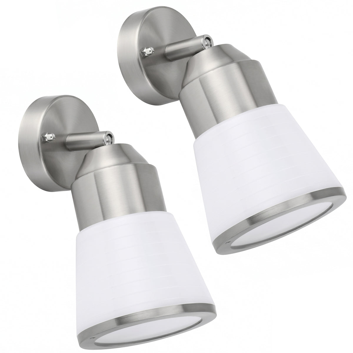 350° Drehbare Wandleuchte 2er Set |Edelstahl Wandstrahler
